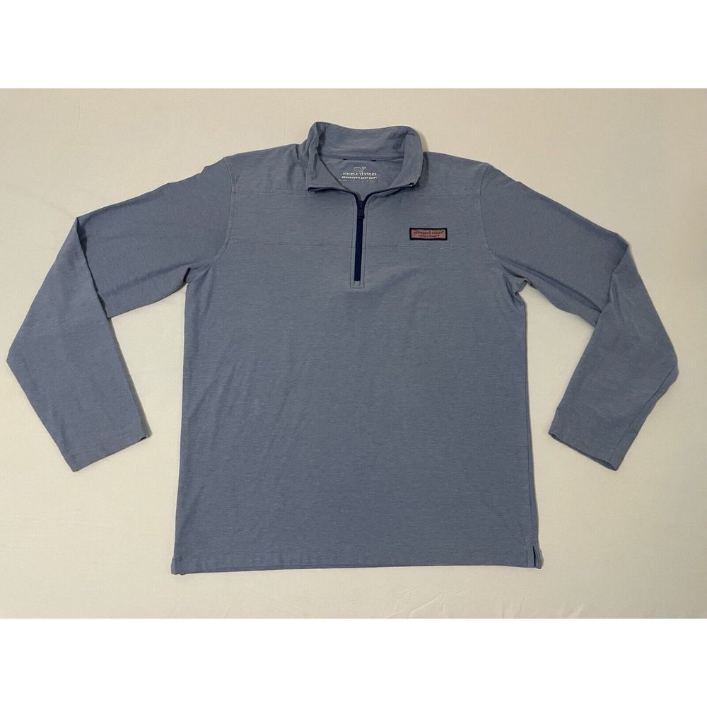 Martha's Vineyard‎ Vines Men's Small Blue Edgartown Shep Shirt 1/4 Zip Pullover